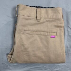 Mishka Muwka Khaki Chino Pants Men's 32x26.5 Straight Leg Workwear Animal Print